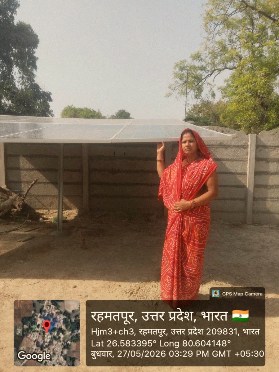 Rooftop solar installation, Rahmatpur UP