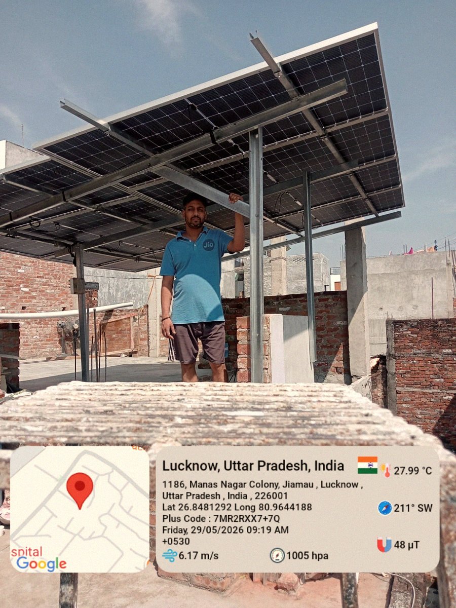 Solar panel installation, Manas Nagar Lucknow